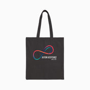 Autism Bags By Daily Bloom Autism Awareness 2025 - Loop of Acceptance Canvas Tote Bag Black / 15" x 16"
