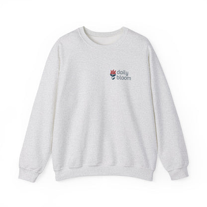 Daily Bloom Logo Sweatshirt-Ash-Neurodiversity, ADHD & Autism Awareness & Acceptance by Daily Bloom