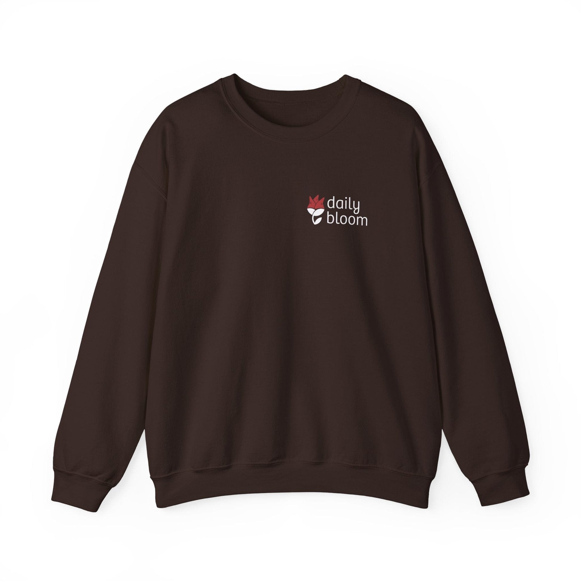 Daily Bloom Logo Sweatshirt-Dark Chocolate-Neurodiversity, ADHD & Autism Awareness & Acceptance by Daily Bloom