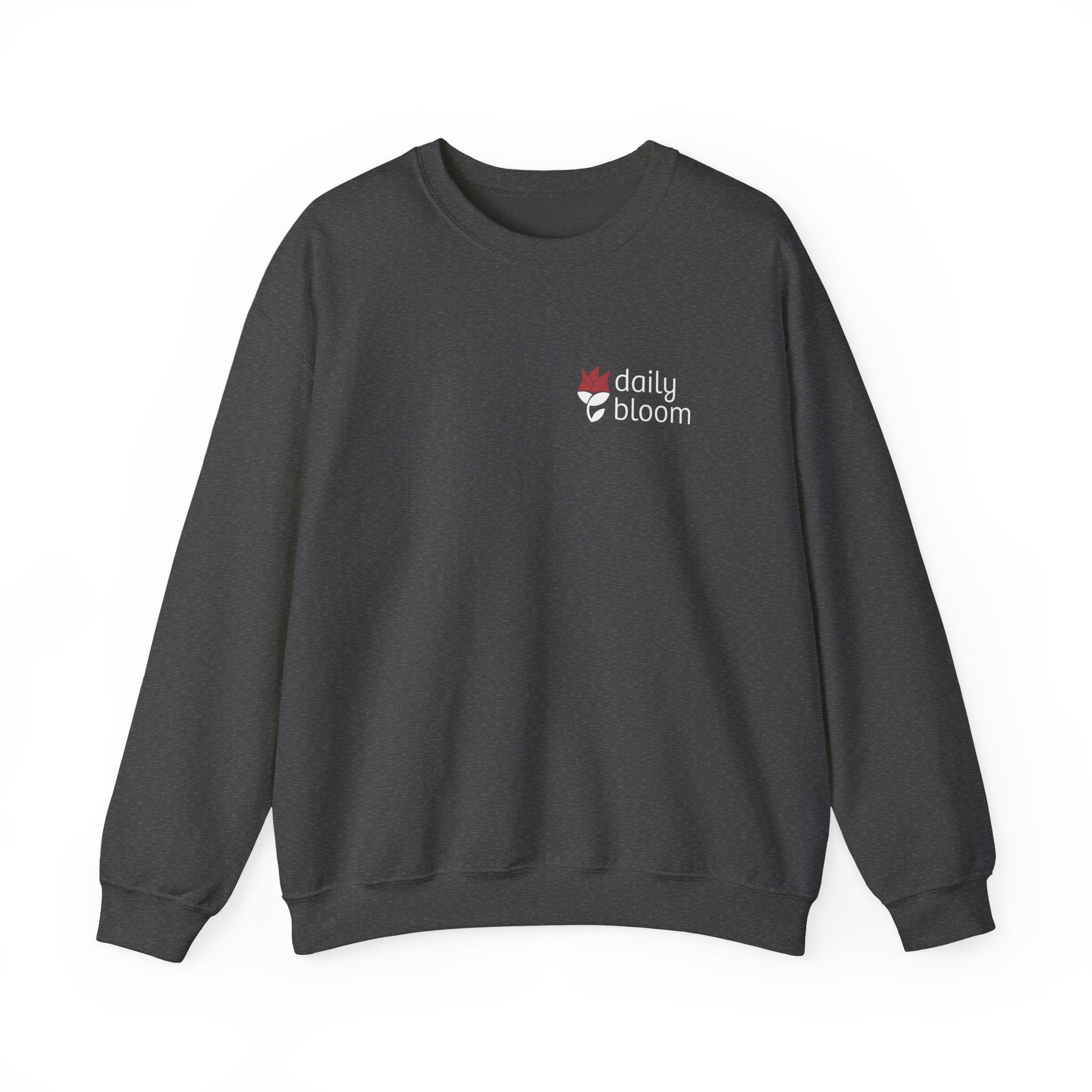 Daily Bloom Logo Sweatshirt-Dark Heather-Neurodiversity, ADHD & Autism Awareness & Acceptance by Daily Bloom