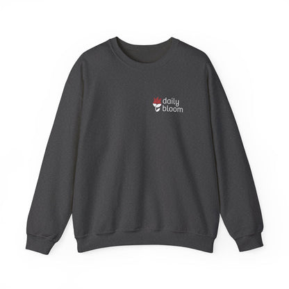 Daily Bloom Logo Sweatshirt-Dark Heather-Neurodiversity, ADHD & Autism Awareness & Acceptance by Daily Bloom