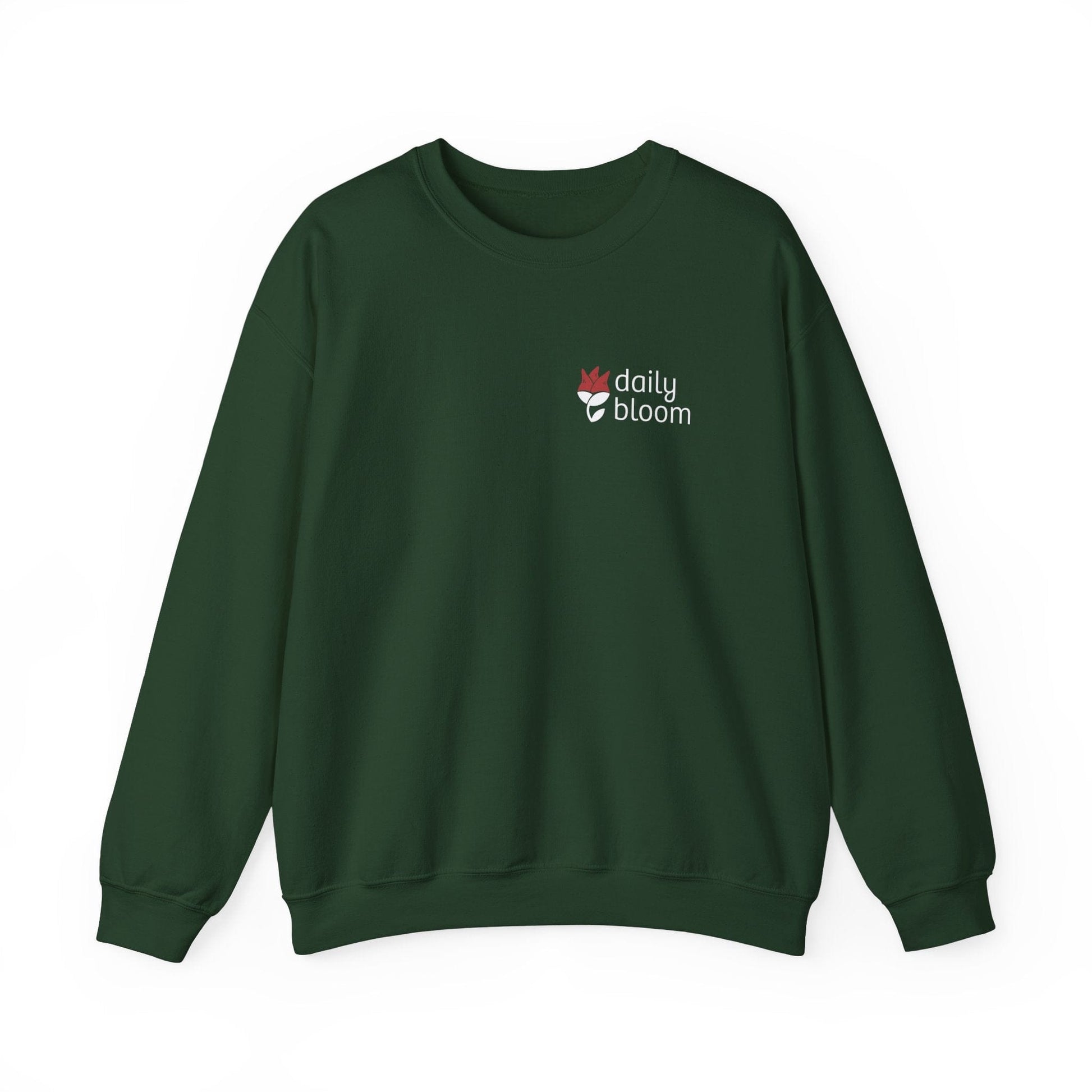Daily Bloom Logo Sweatshirt-Forest Green-Neurodiversity, ADHD & Autism Awareness & Acceptance by Daily Bloom