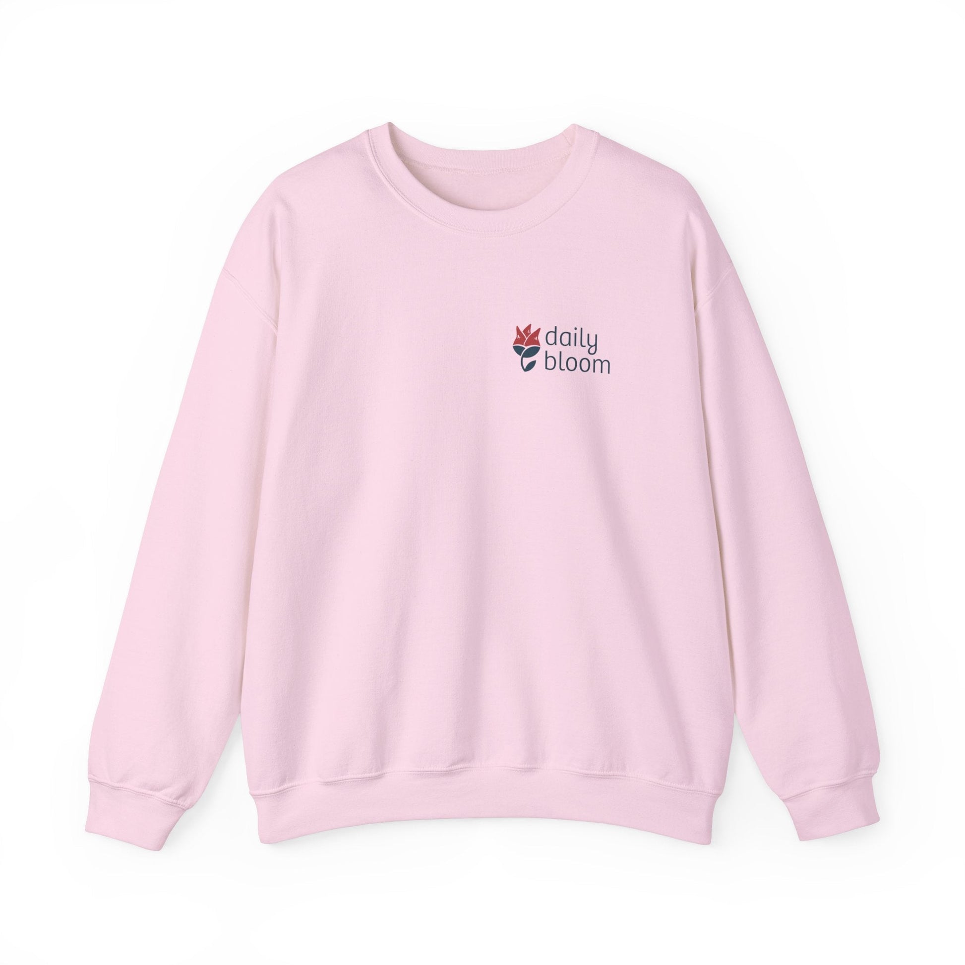 Daily Bloom Logo Sweatshirt-Light Pink-Neurodiversity, ADHD & Autism Awareness & Acceptance by Daily Bloom