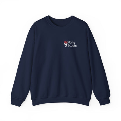 Daily Bloom Logo Sweatshirt-Navy-Neurodiversity, ADHD & Autism Awareness & Acceptance by Daily Bloom