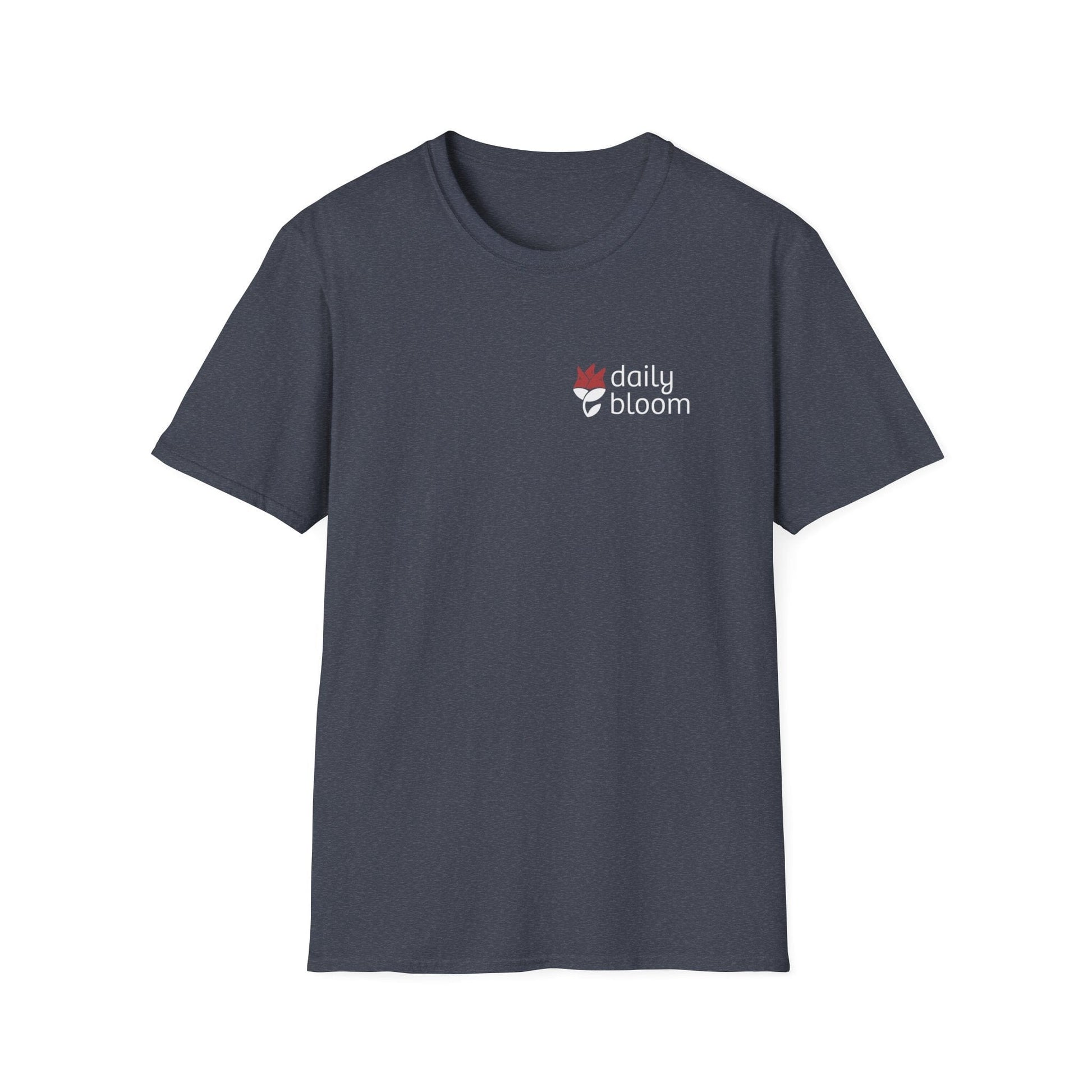 Daily Bloom Logo T-Shirt-Heather Navy-Neurodiversity, ADHD & Autism Awareness & Acceptance by Daily Bloom