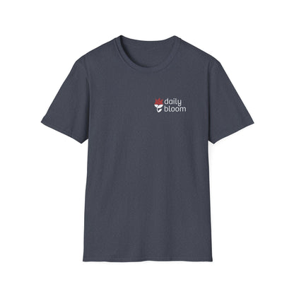Daily Bloom Logo T-Shirt-Heather Navy-Neurodiversity, ADHD & Autism Awareness & Acceptance by Daily Bloom