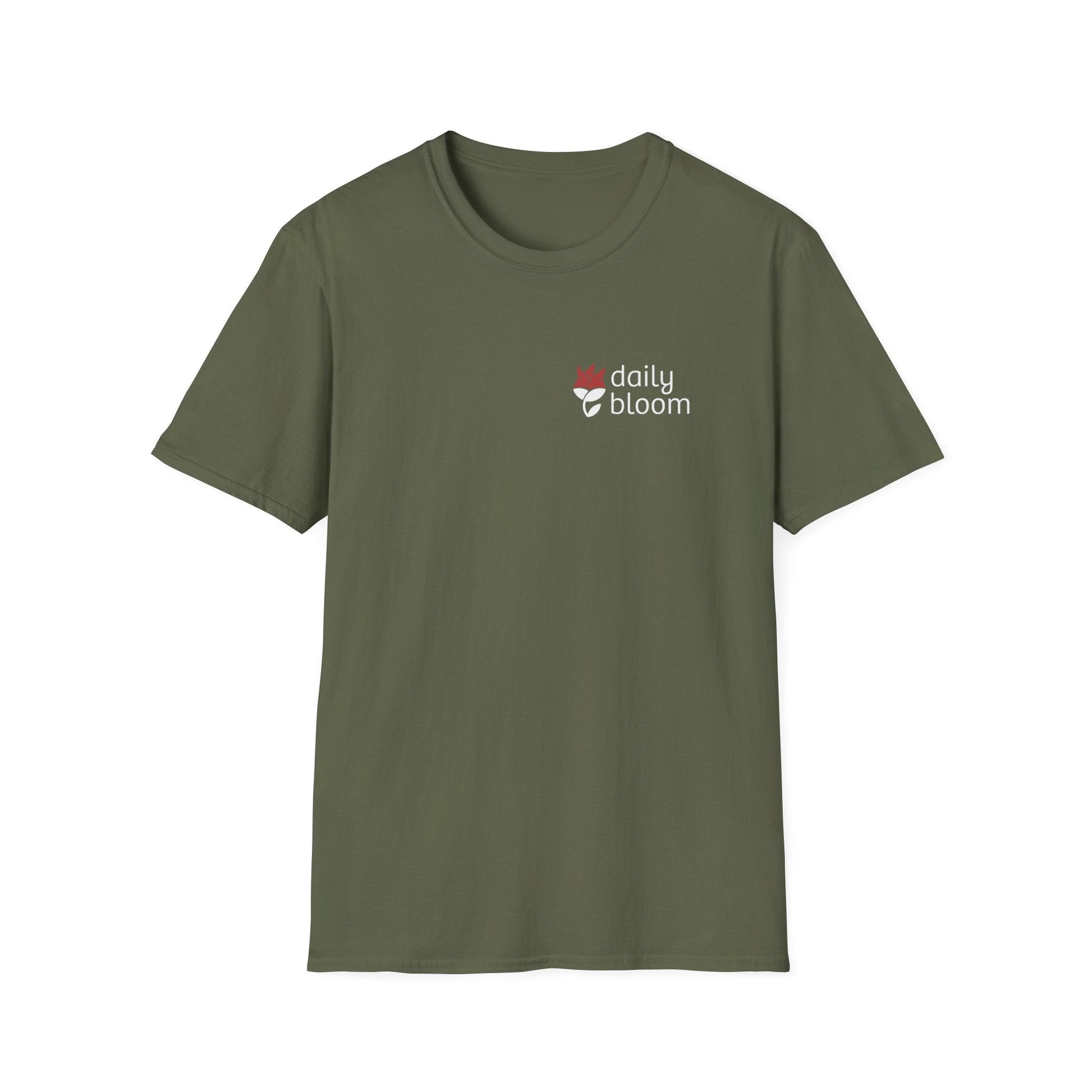 Daily Bloom Logo T-Shirt-Military Green-Neurodiversity, ADHD & Autism Awareness & Acceptance by Daily Bloom