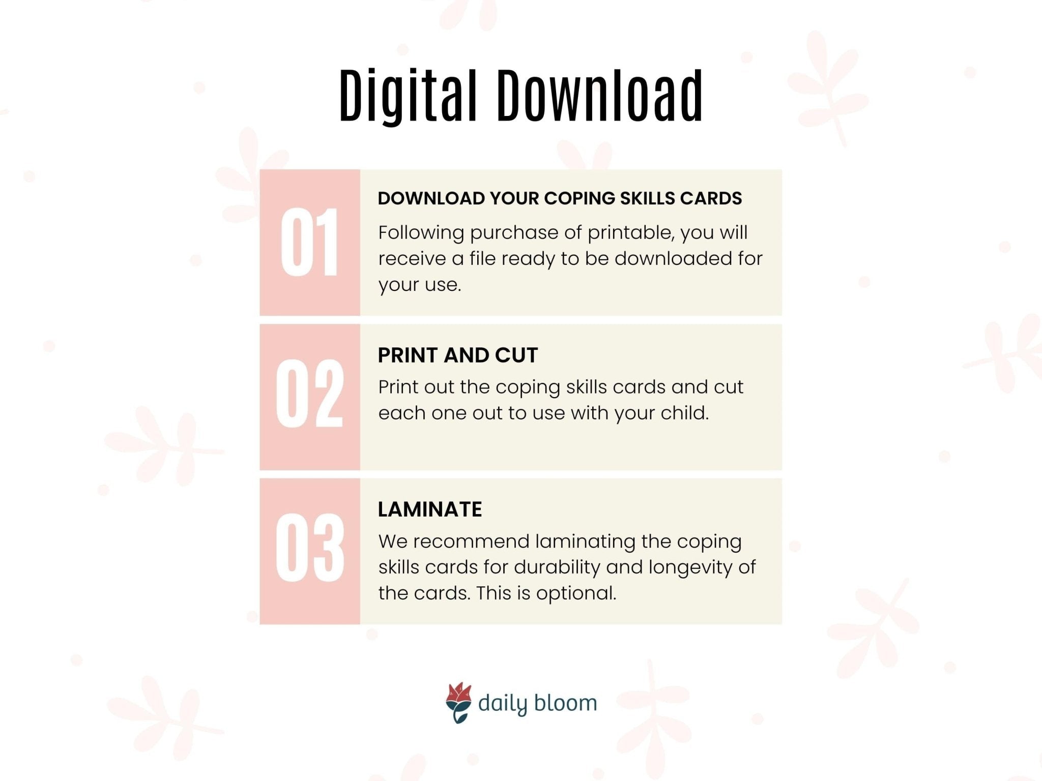 Autism Digital Download - Coping Skills Flashcards for Kids - Daily Bloom