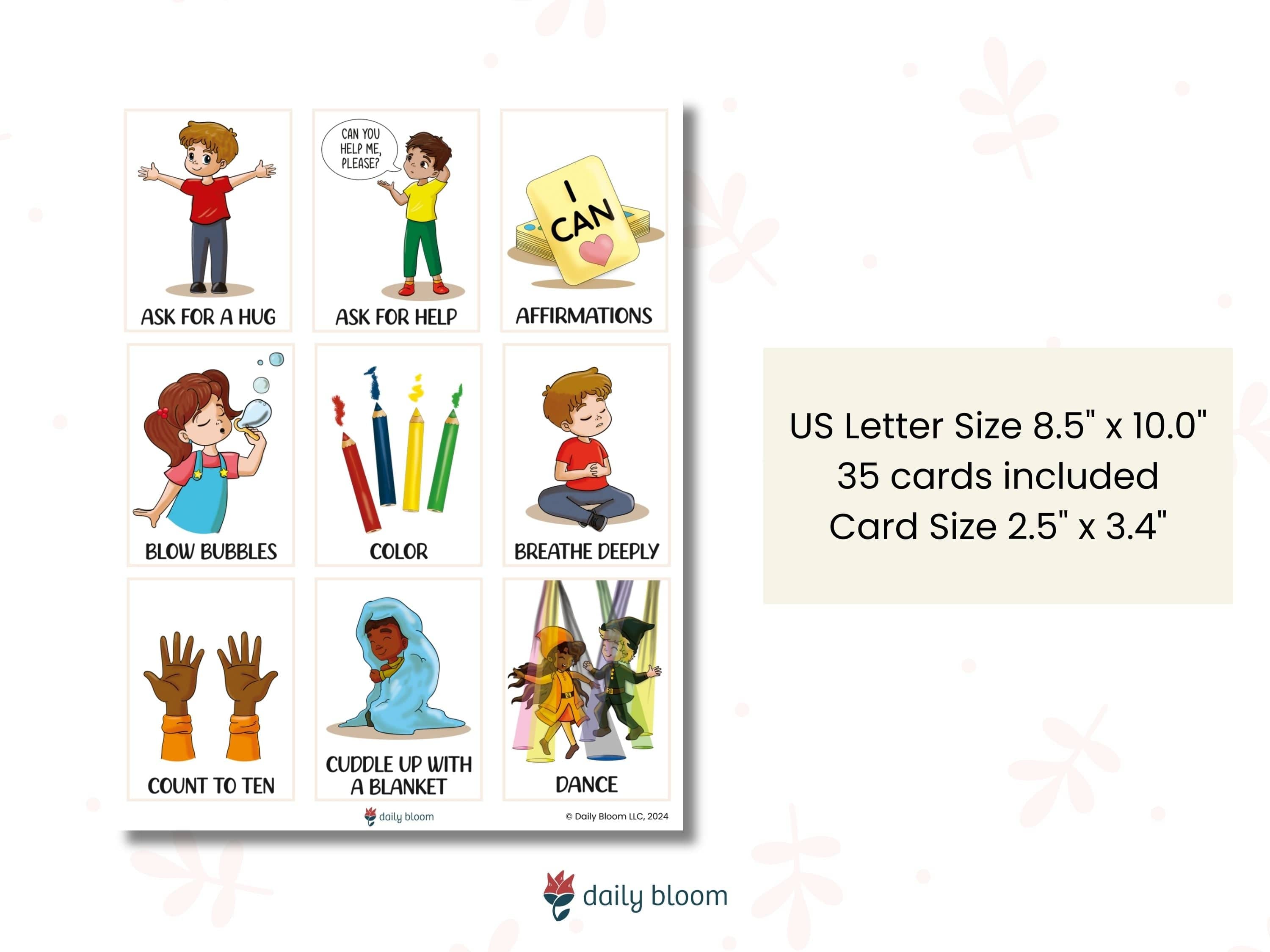 Coping Skills Flashcards for Kids-Neurodiversity, ADHD & Autism Awareness & Acceptance Digital Download by Daily Bloom