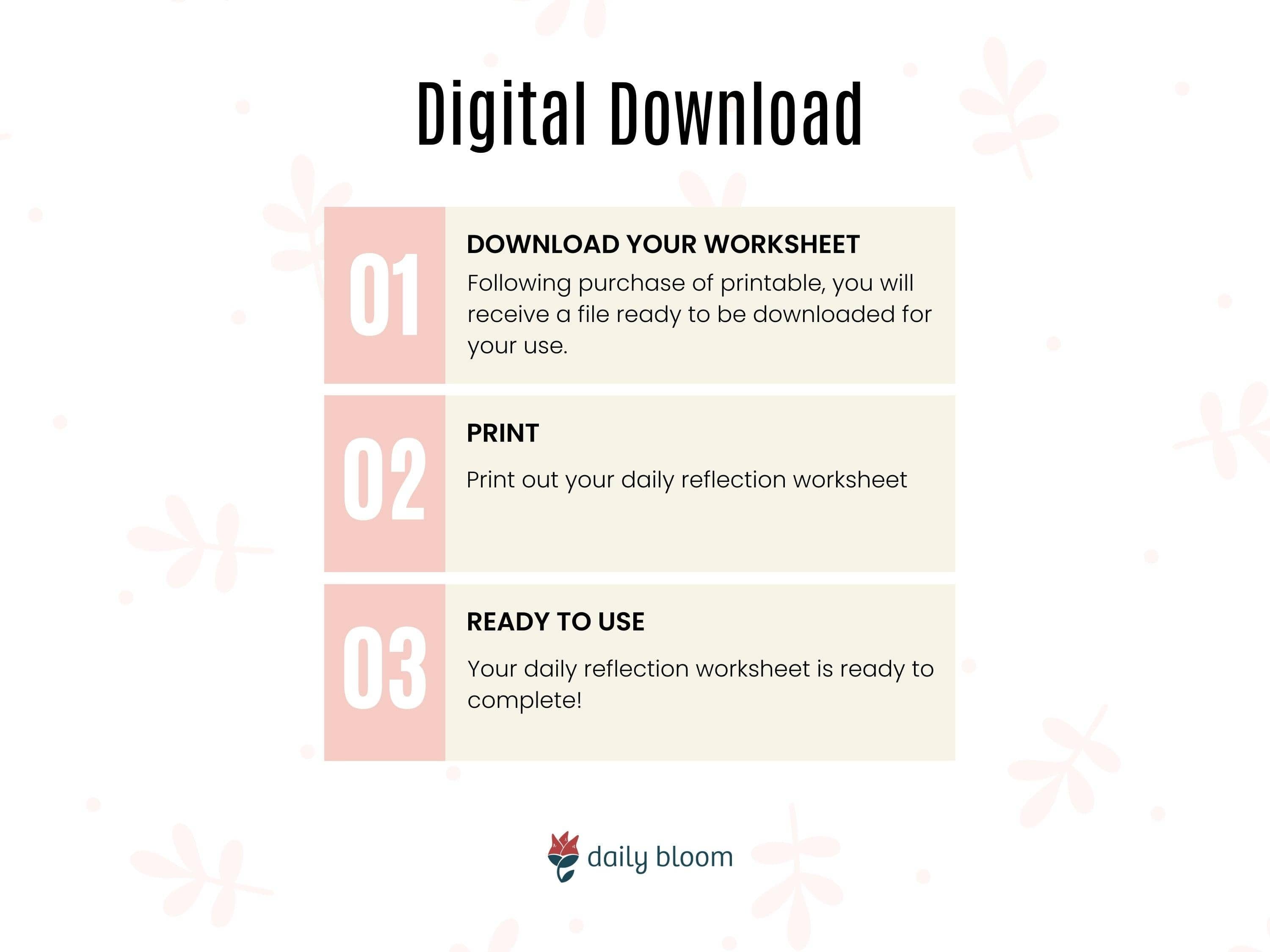Daily Reflection Worksheet for Kids-Neurodiversity, ADHD & Autism Awareness & Acceptance Digital Download by Daily Bloom