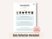 Daily Reflection Worksheet for Kids-Neurodiversity, ADHD & Autism Awareness & Acceptance Digital Download by Daily Bloom