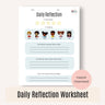 Autism Digital Download - Daily Reflection Worksheet for Kids - Daily Bloom