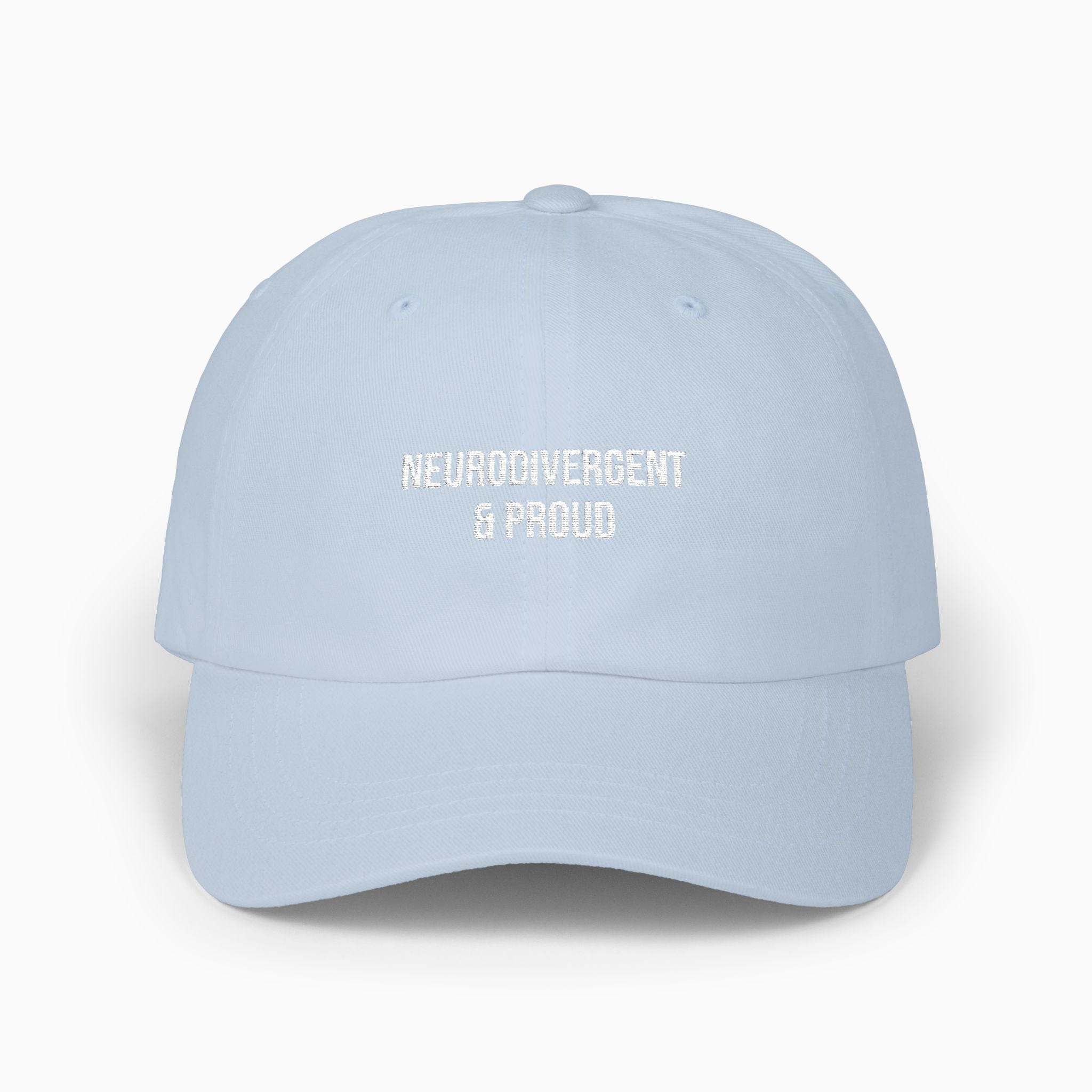 Autism Hats By Daily Bloom Neurodivergent & Proud Dad Hat Light Blue