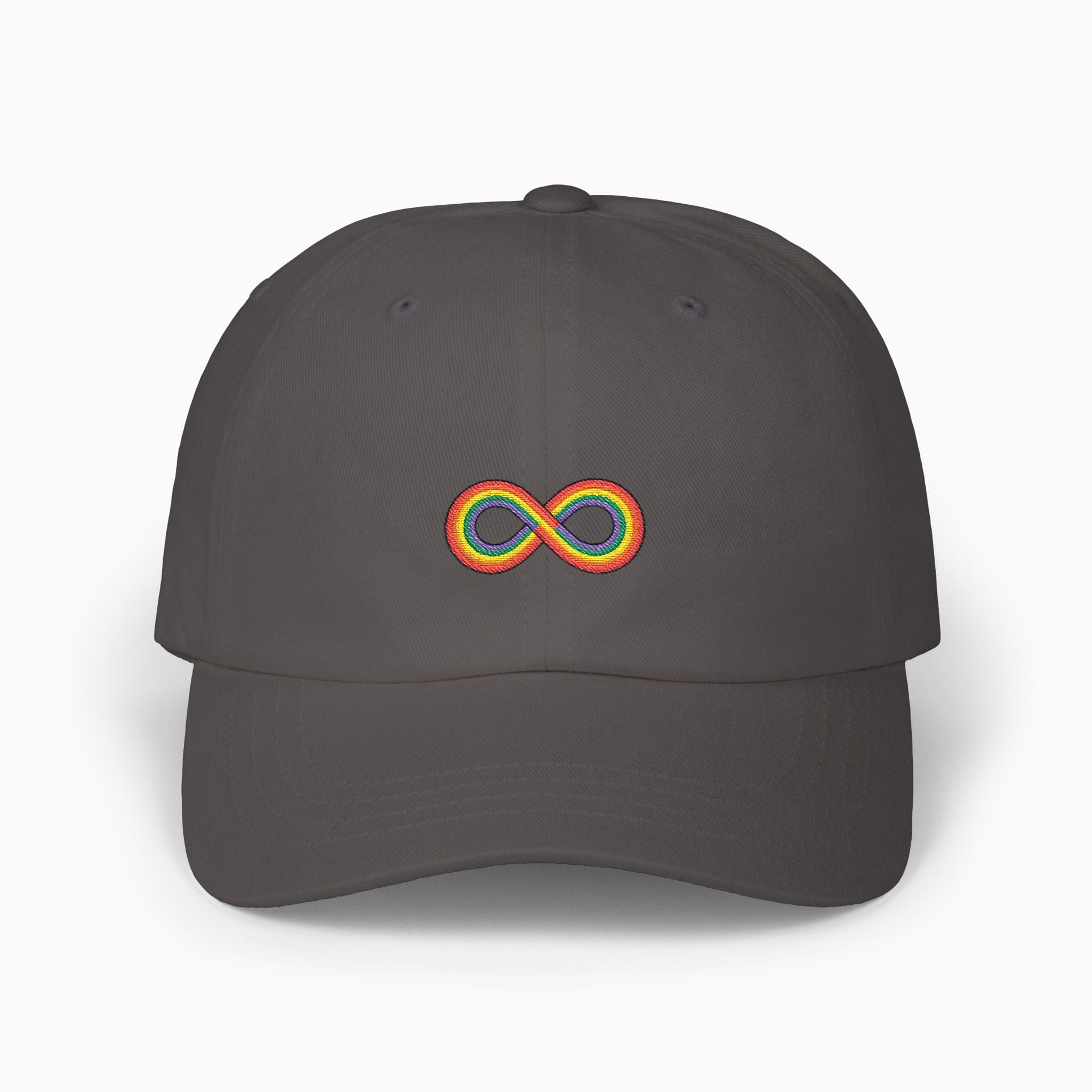Autism Hats By Daily Bloom Rainbow Infinity Dad Hat Dark Grey / One size
