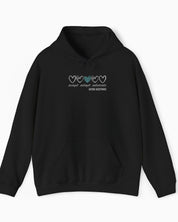Autism Hoodie By Daily Bloom Accept Adapt Advocate Love Hearts Hoodie Black / S