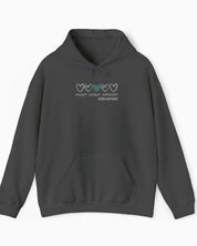 Autism Hoodie By Daily Bloom Accept Adapt Advocate Love Hearts Hoodie Dark Heather / S