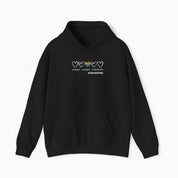 Autism Hoodie By Daily Bloom Accept Adapt Advocate Rainbow Love Heart Hoodie Black / S