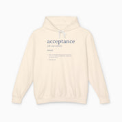 Autism Hoodie By Daily Bloom Acceptance Definition Comfort Colors Lightweight Hoodie Ivory / S