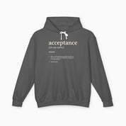 Autism Hoodie By Daily Bloom Acceptance Definition Comfort Colors Lightweight Hoodie Pepper / S
