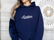 Acceptance Grunge Script Hoodie-Neurodiversity, ADHD & Autism Awareness & Acceptance Hoodie by Daily Bloom
