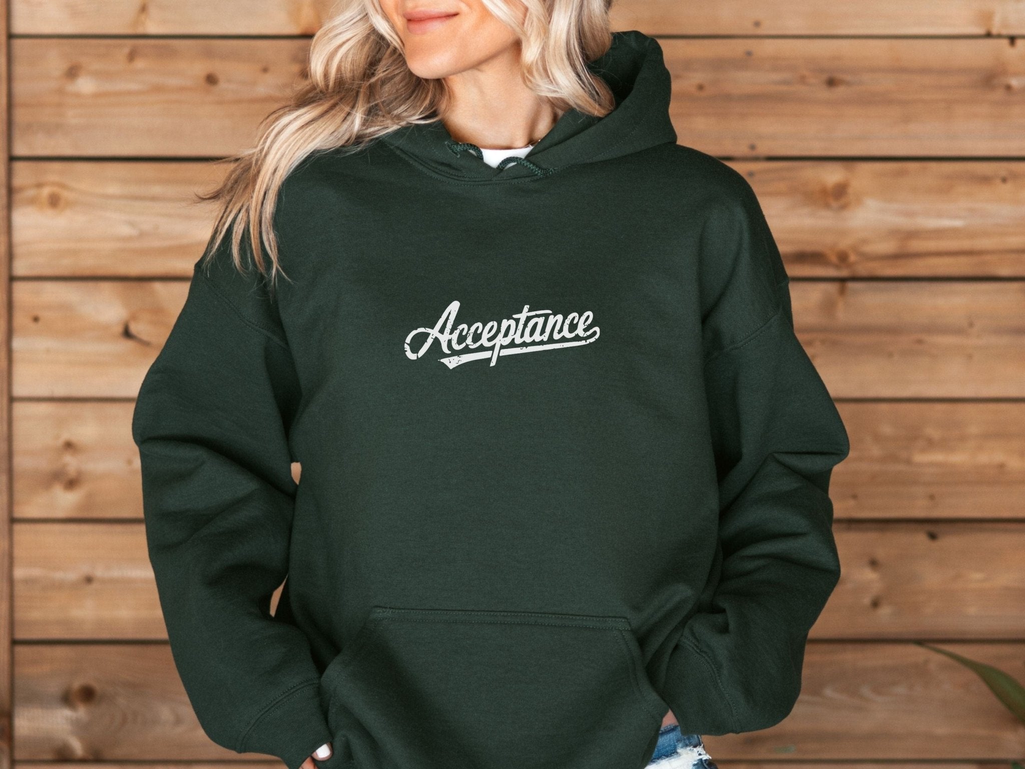 Autism Hoodie - Acceptance Grunge Script Hoodie - Daily Bloom