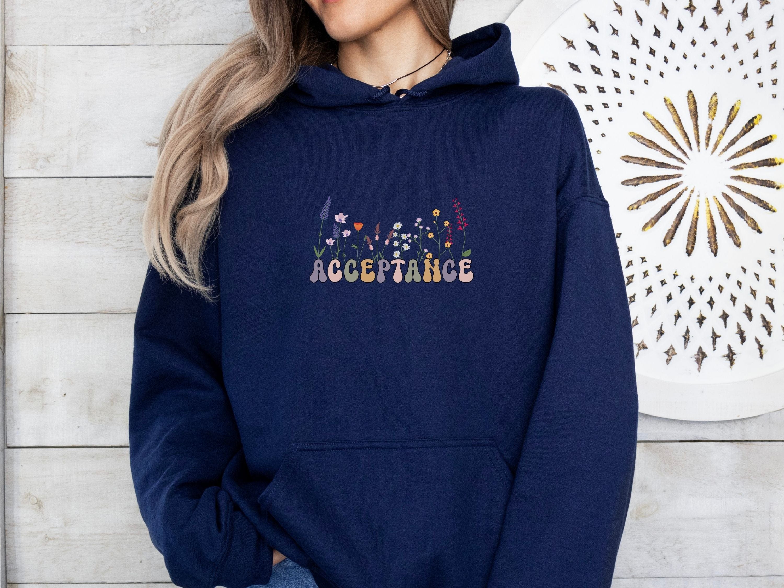 Acceptance Wildflowers Hoodie-Neurodiversity, ADHD & Autism Awareness & Acceptance Hoodie by Daily Bloom