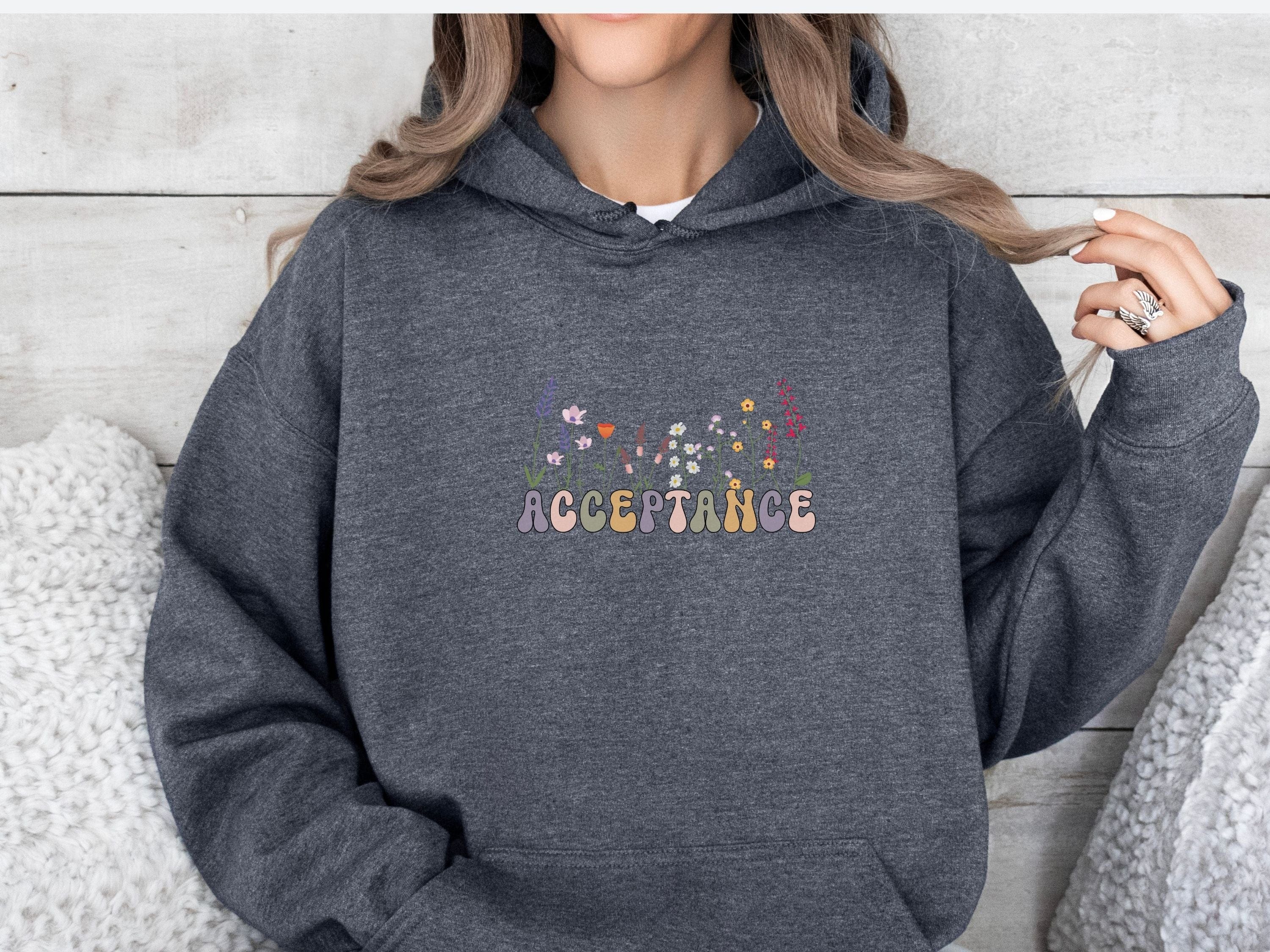 Acceptance Wildflowers Hoodie-Neurodiversity, ADHD & Autism Awareness & Acceptance Hoodie by Daily Bloom