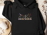 Acceptance Wildflowers Hoodie-Black-Neurodiversity, ADHD & Autism Awareness & Acceptance Hoodie by Daily Bloom