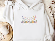 Acceptance Wildflowers Hoodie-White-Neurodiversity, ADHD & Autism Awareness & Acceptance Hoodie by Daily Bloom