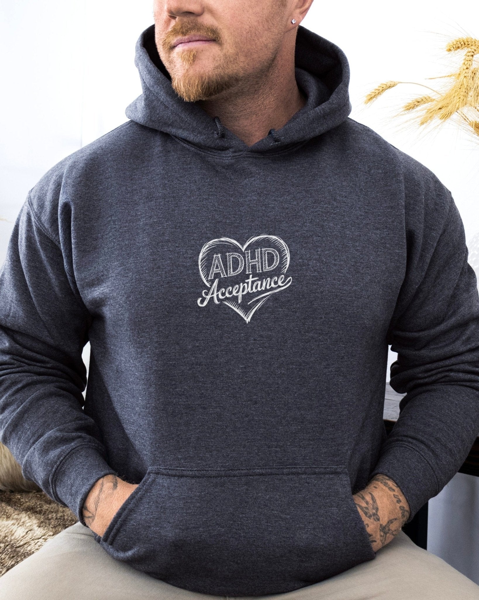 Autism Hoodie - ADHD Acceptance Love Heart Sketch Hoodie - Daily Bloom