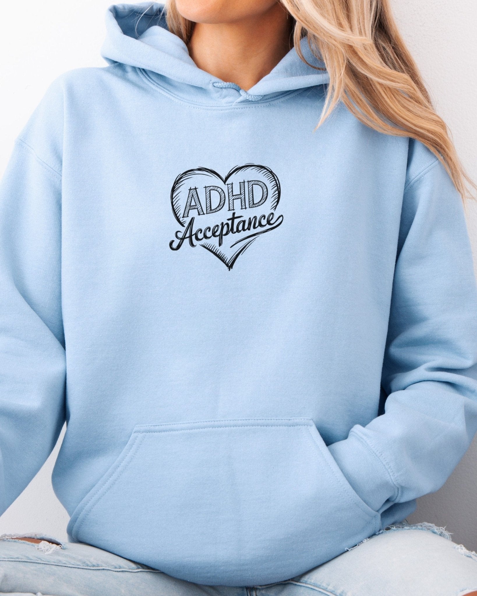 Autism Hoodie - ADHD Acceptance Love Heart Sketch Hoodie - Daily Bloom