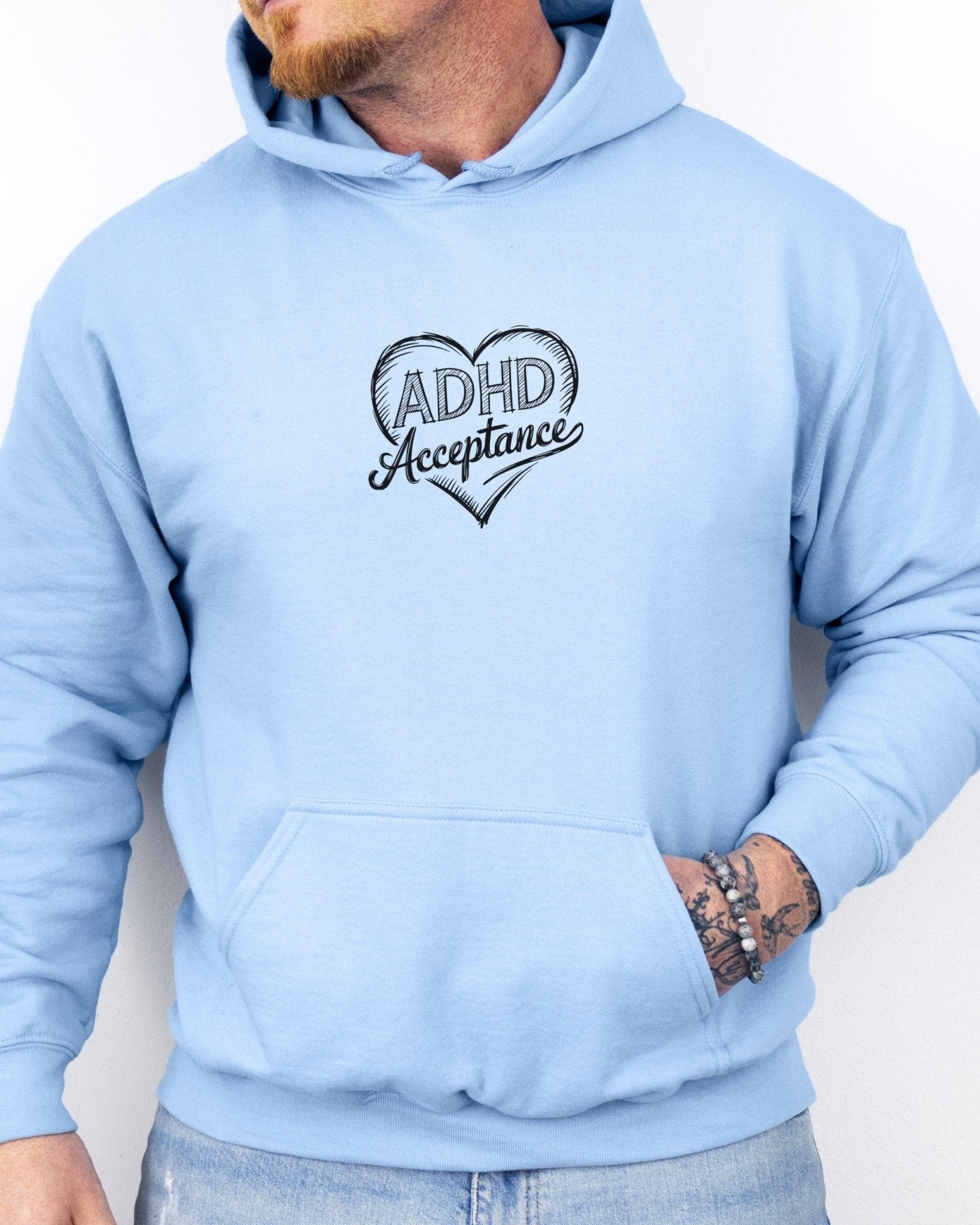 Autism Hoodie - ADHD Acceptance Love Heart Sketch Hoodie - Daily Bloom