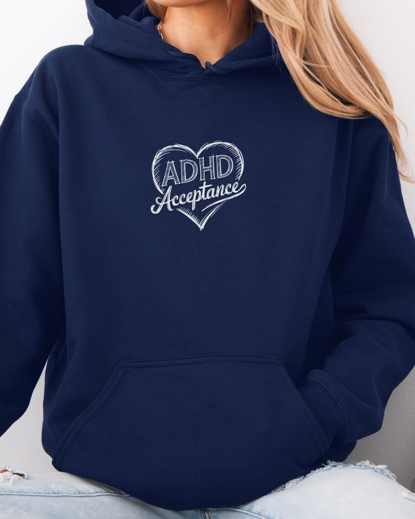 Autism Hoodie - ADHD Acceptance Love Heart Sketch Hoodie - Daily Bloom
