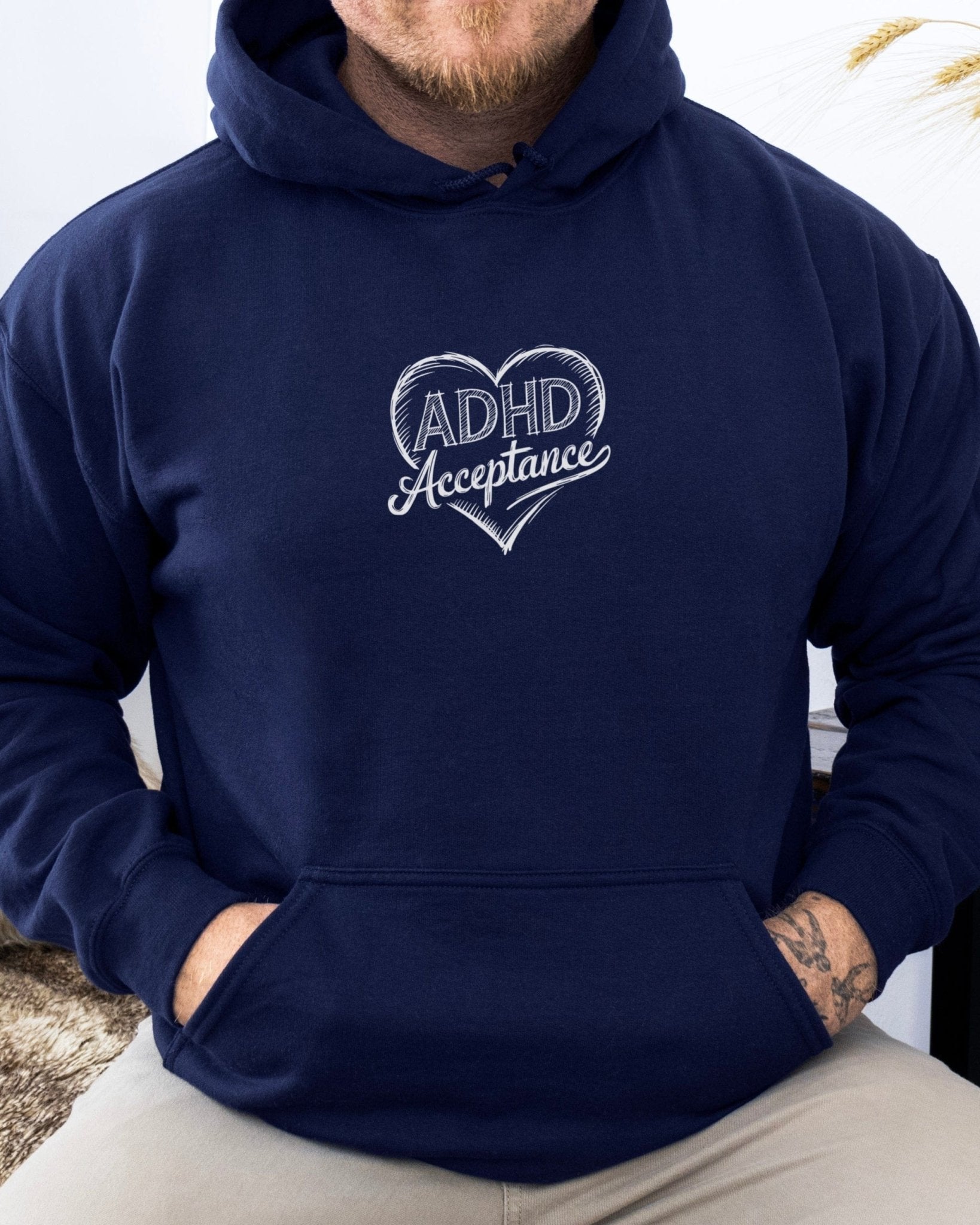 Autism Hoodie - ADHD Acceptance Love Heart Sketch Hoodie - Daily Bloom