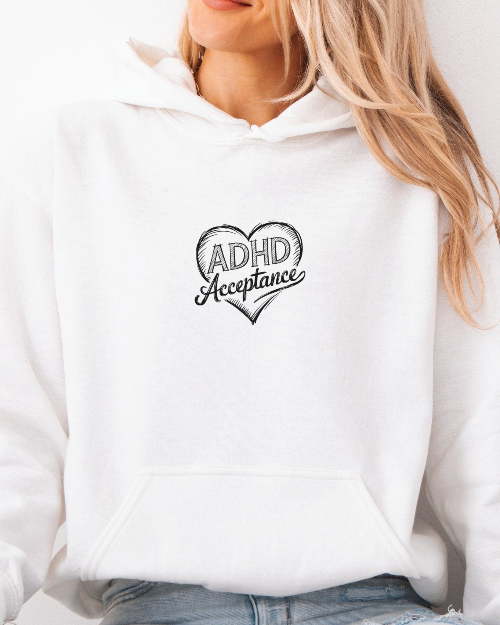 Autism Hoodie - ADHD Acceptance Love Heart Sketch Hoodie - Daily Bloom