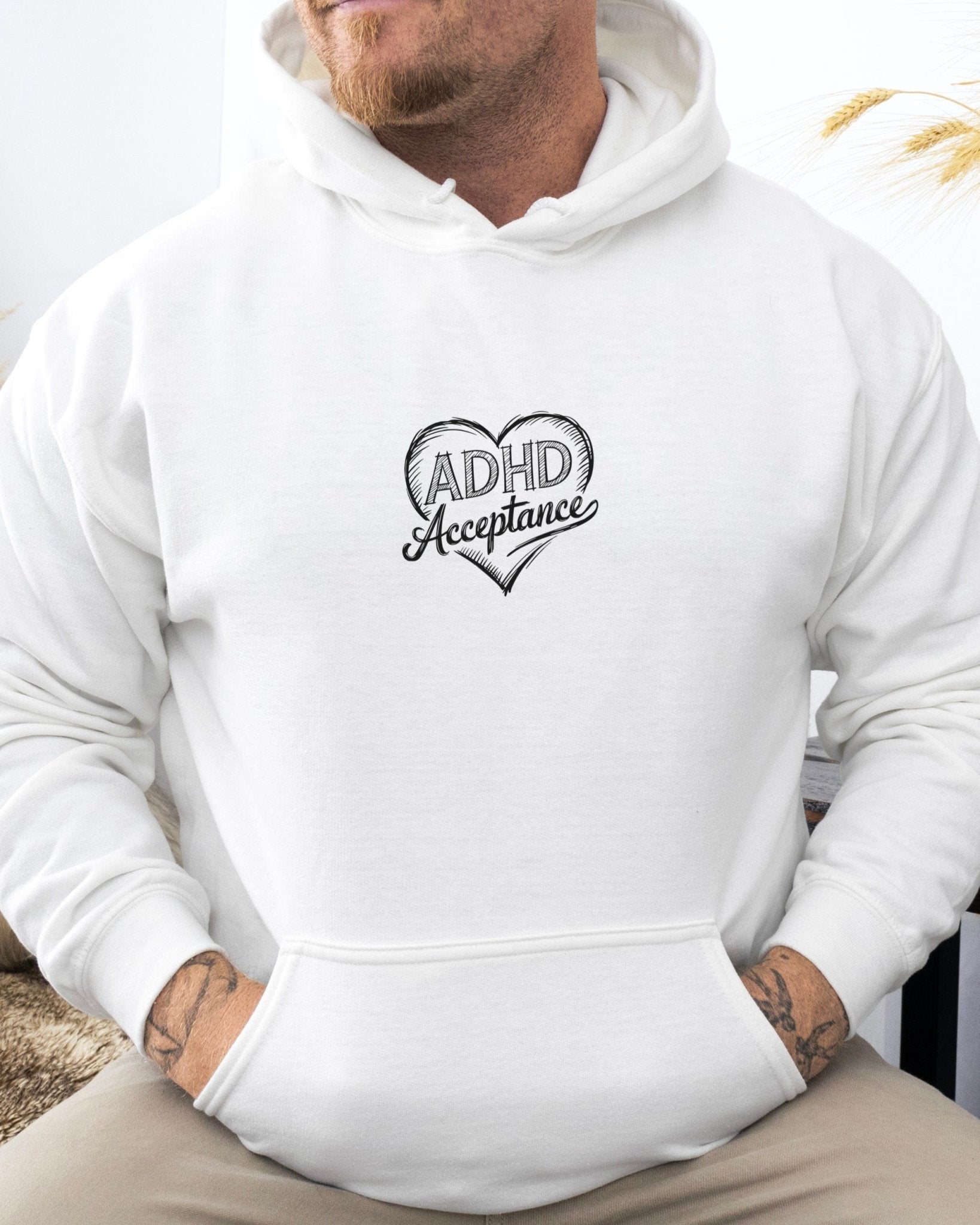 Autism Hoodie - ADHD Acceptance Love Heart Sketch Hoodie - Daily Bloom