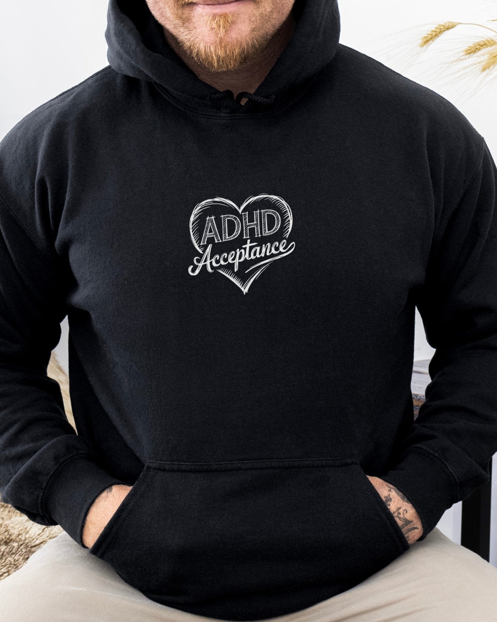 Autism Hoodie - ADHD Acceptance Love Heart Sketch Hoodie - Daily Bloom