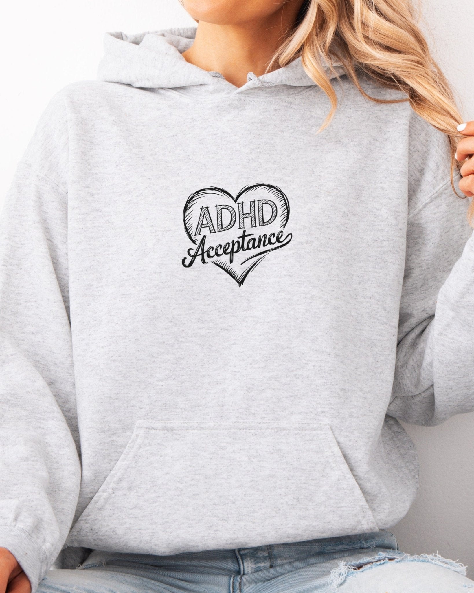 Autism Hoodie - ADHD Acceptance Love Heart Sketch Hoodie - Daily Bloom