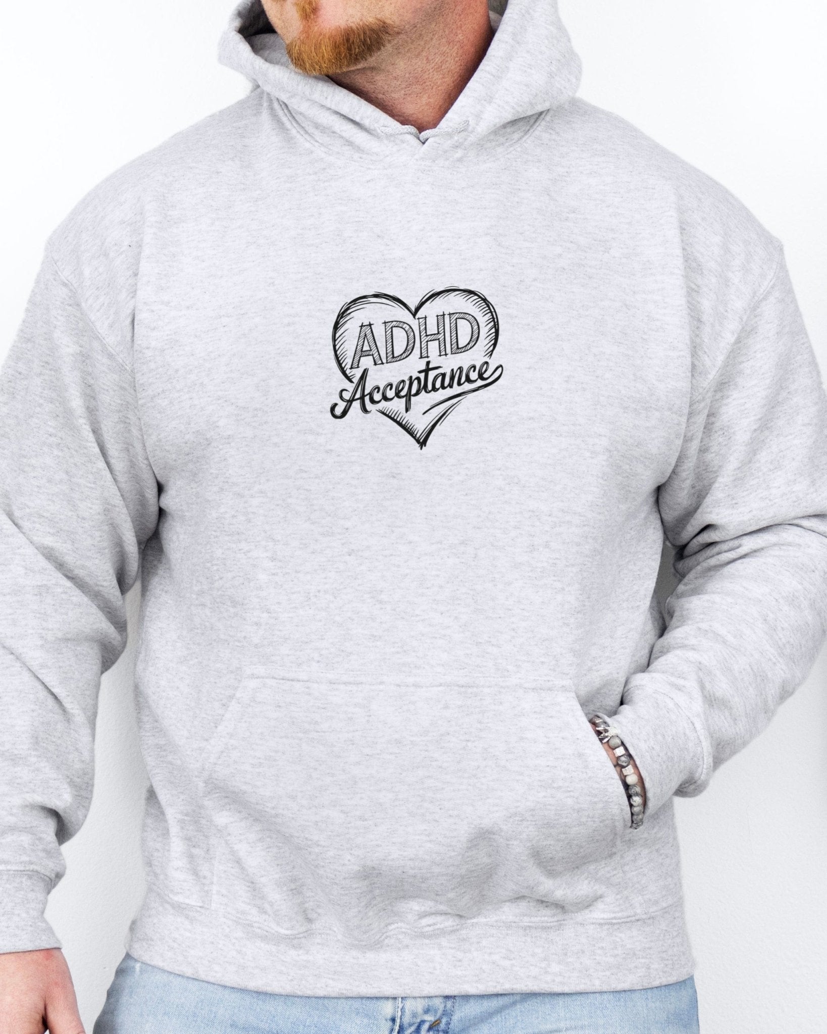 Autism Hoodie - ADHD Acceptance Love Heart Sketch Hoodie - Daily Bloom