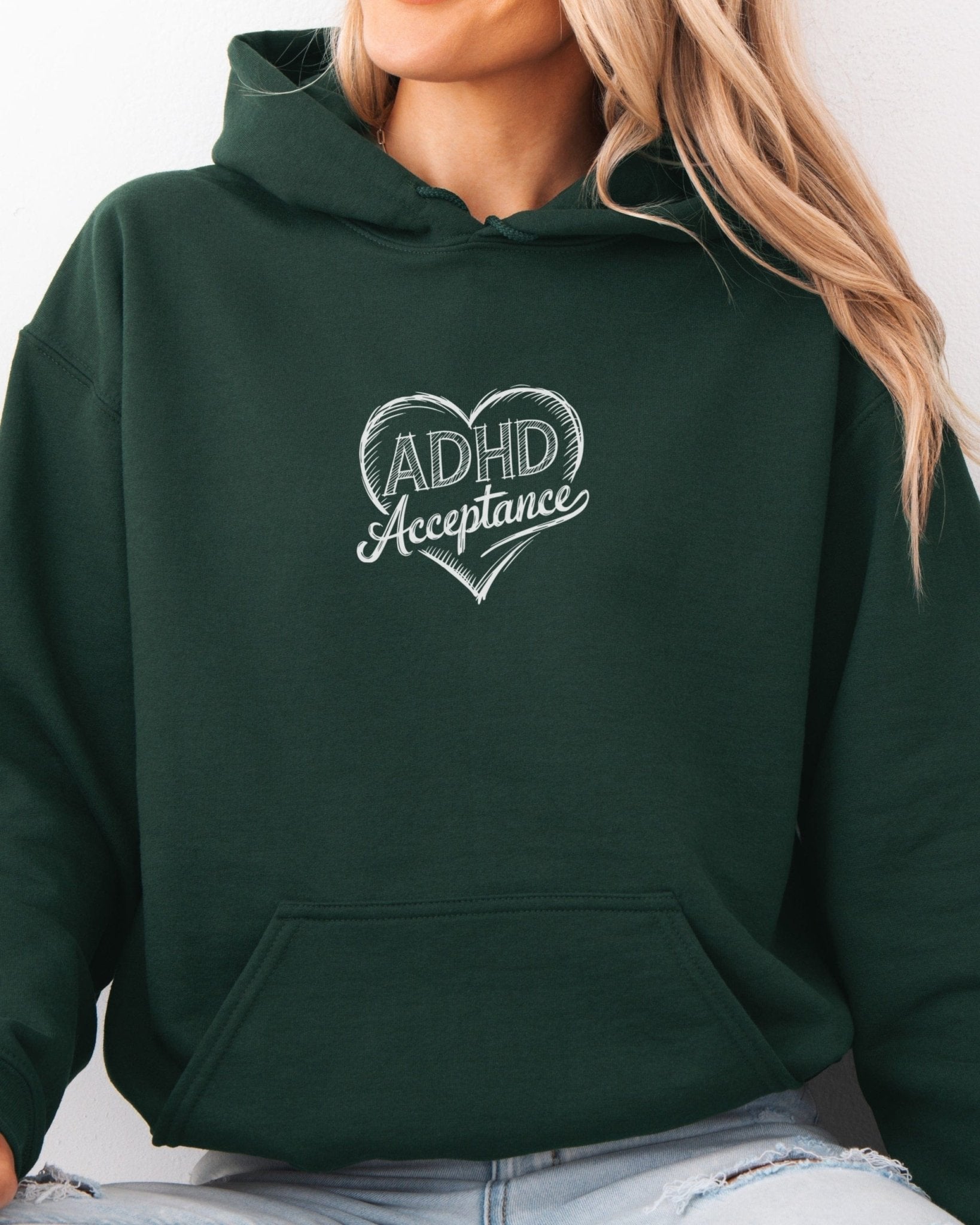 Autism Hoodie - ADHD Acceptance Love Heart Sketch Hoodie - Daily Bloom
