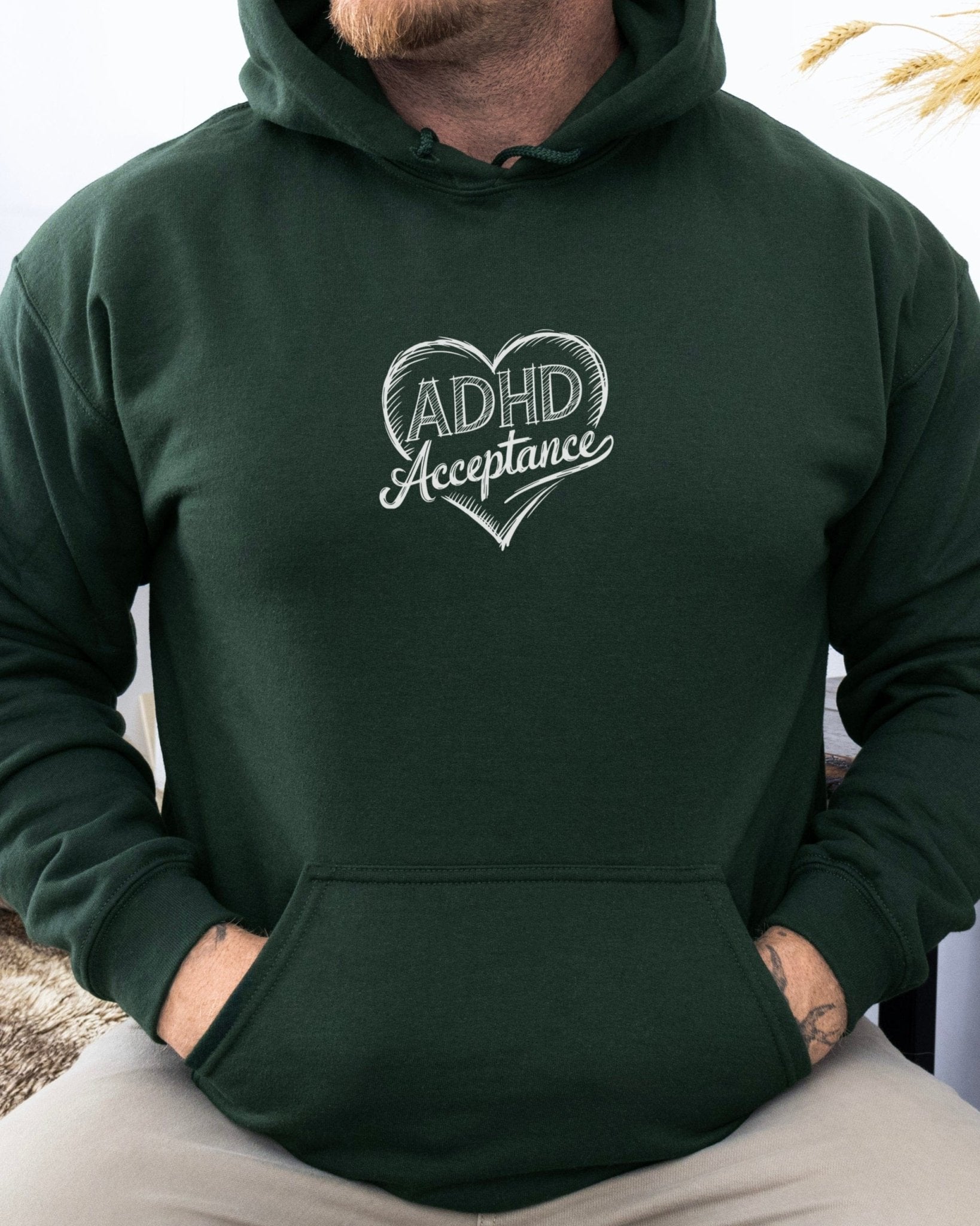 Autism Hoodie - ADHD Acceptance Love Heart Sketch Hoodie - Daily Bloom