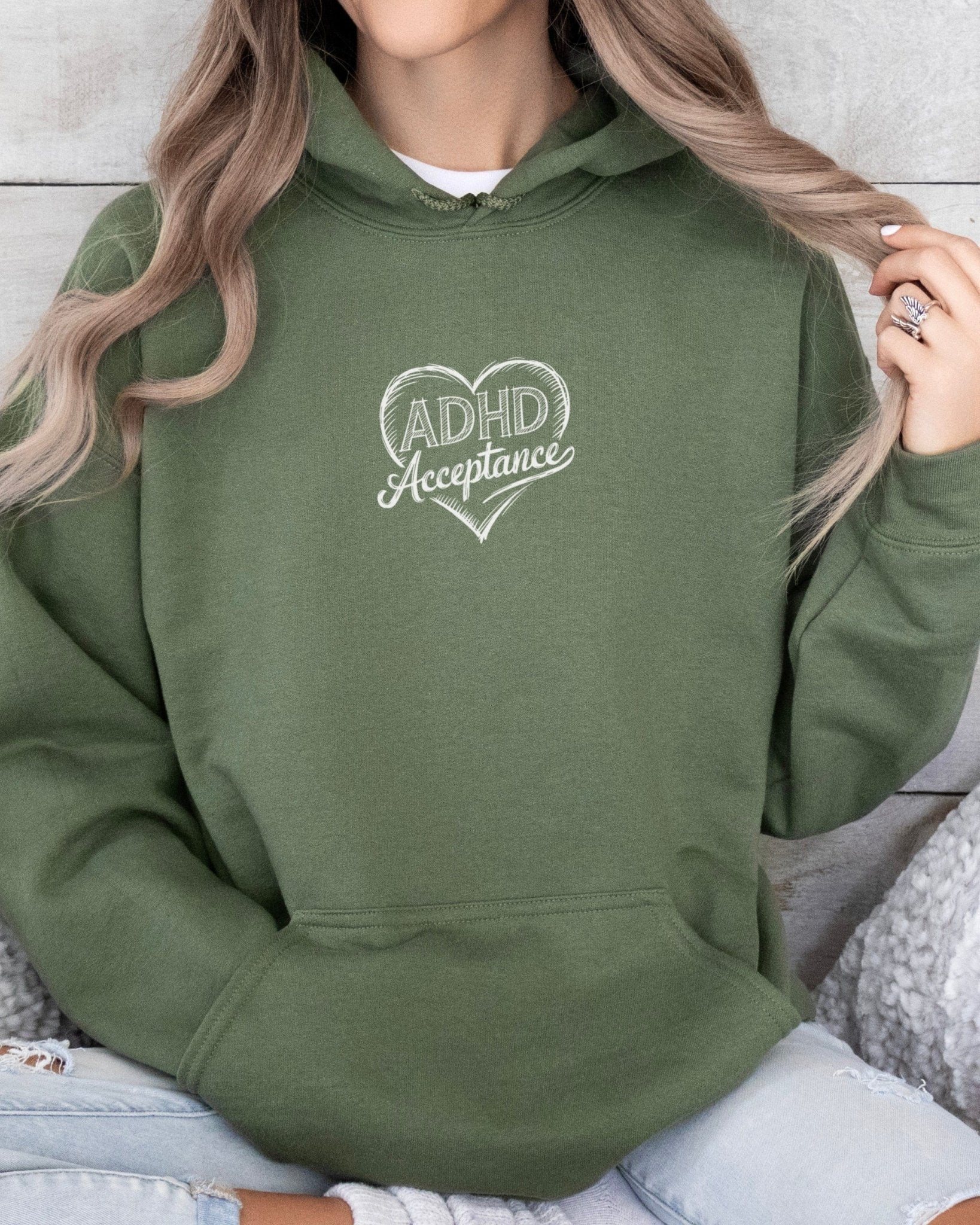 Autism Hoodie - ADHD Acceptance Love Heart Sketch Hoodie - Daily Bloom
