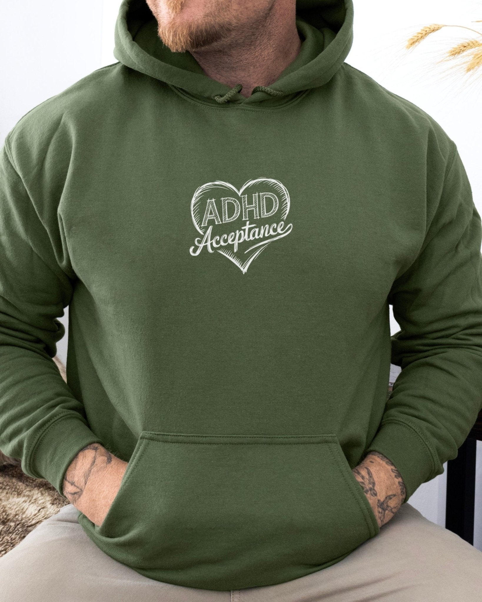 Autism Hoodie - ADHD Acceptance Love Heart Sketch Hoodie - Daily Bloom