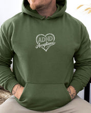 Autism Hoodie By Daily Bloom ADHD Acceptance Love Heart Sketch Hoodie