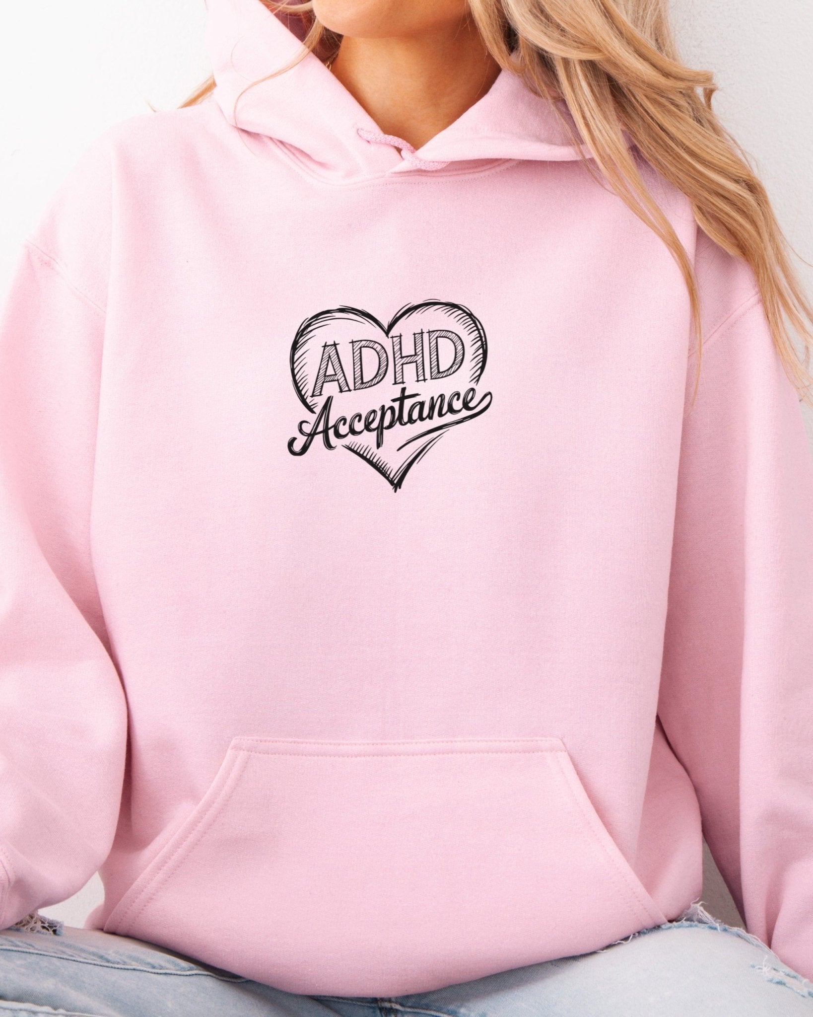 Autism Hoodie - ADHD Acceptance Love Heart Sketch Hoodie - Daily Bloom