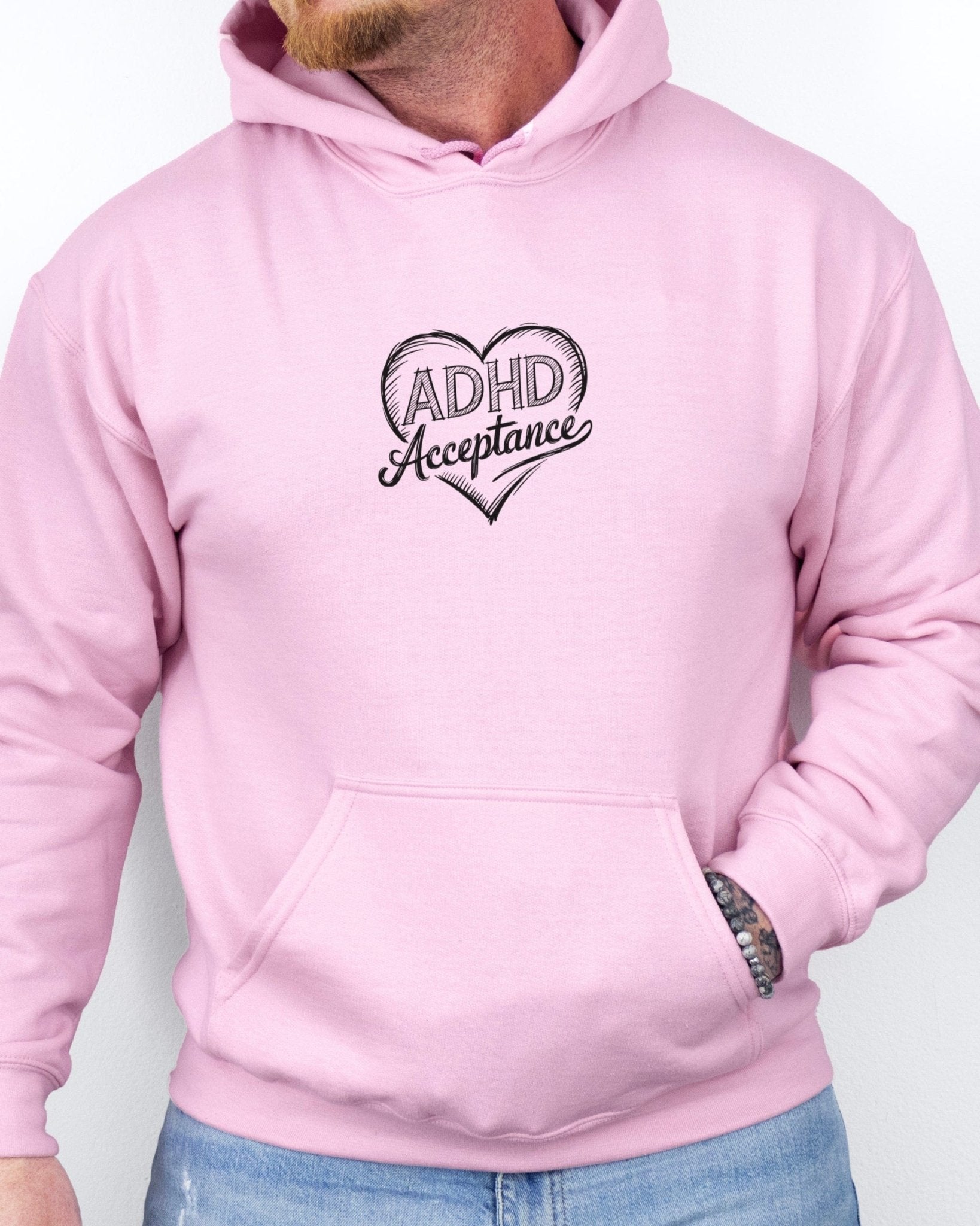 Autism Hoodie - ADHD Acceptance Love Heart Sketch Hoodie - Daily Bloom