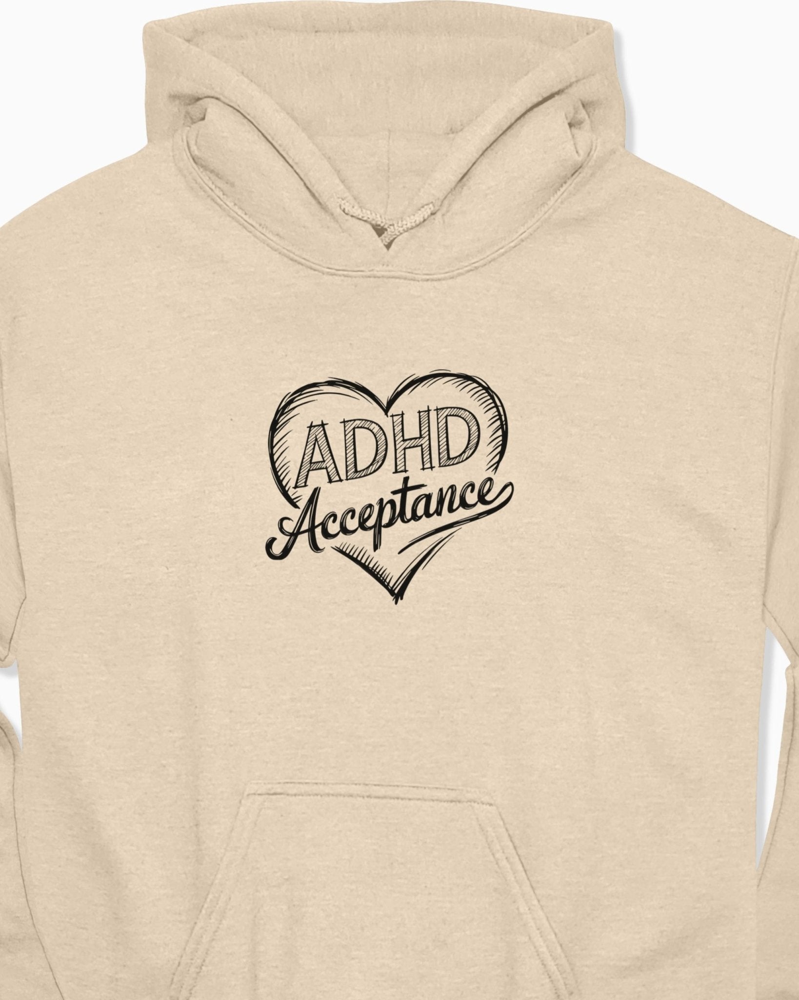 Autism Hoodie - ADHD Acceptance Love Heart Sketch Hoodie - Daily Bloom