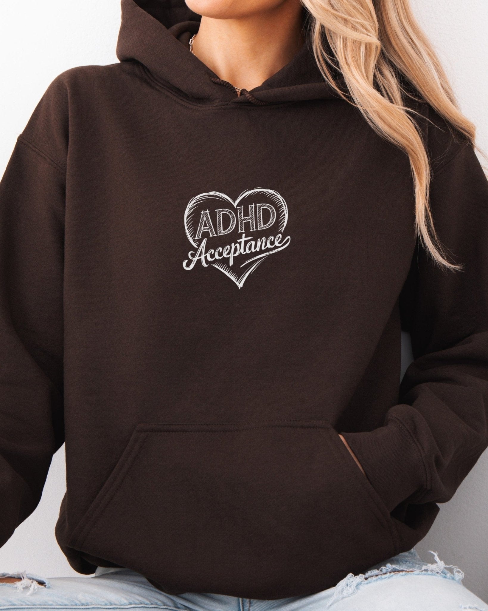 Autism Hoodie - ADHD Acceptance Love Heart Sketch Hoodie - Daily Bloom