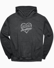 Autism Hoodie By Daily Bloom ADHD Acceptance Love Heart Sketch Hoodie Dark Heather / S