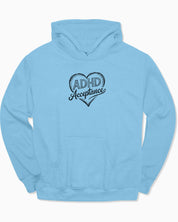 Autism Hoodie By Daily Bloom ADHD Acceptance Love Heart Sketch Hoodie Light Blue / S